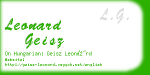 leonard geisz business card
